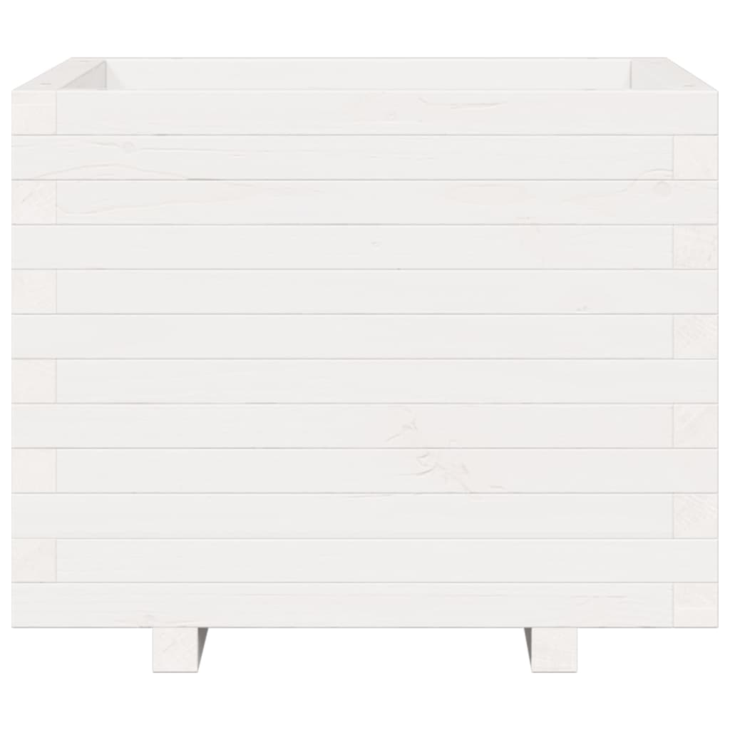 plantekasse 60x60x49,5 cm massivt fyrretræ hvid