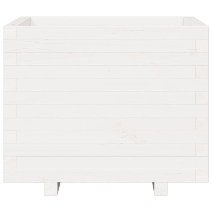 plantekasse 60x60x49,5 cm massivt fyrretræ hvid