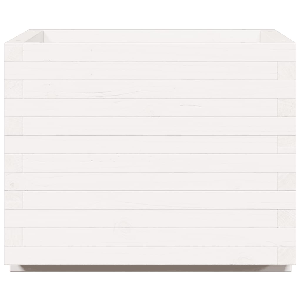 plantekasse 60x60x49,5 cm massivt fyrretræ hvid