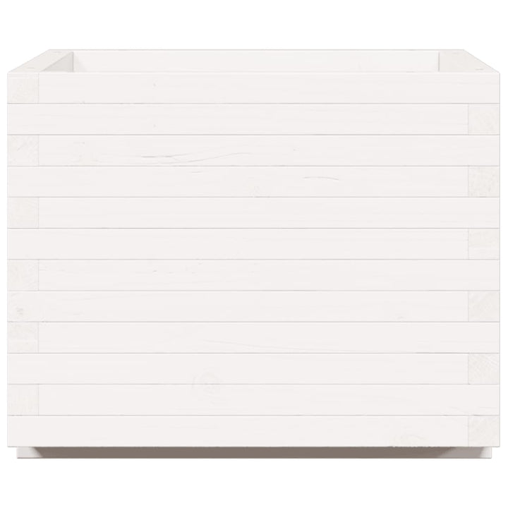 plantekasse 60x60x49,5 cm massivt fyrretræ hvid