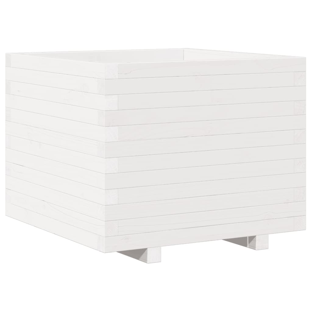 plantekasse 60x60x49,5 cm massivt fyrretræ hvid