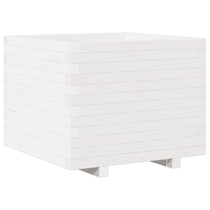 plantekasse 60x60x49,5 cm massivt fyrretræ hvid