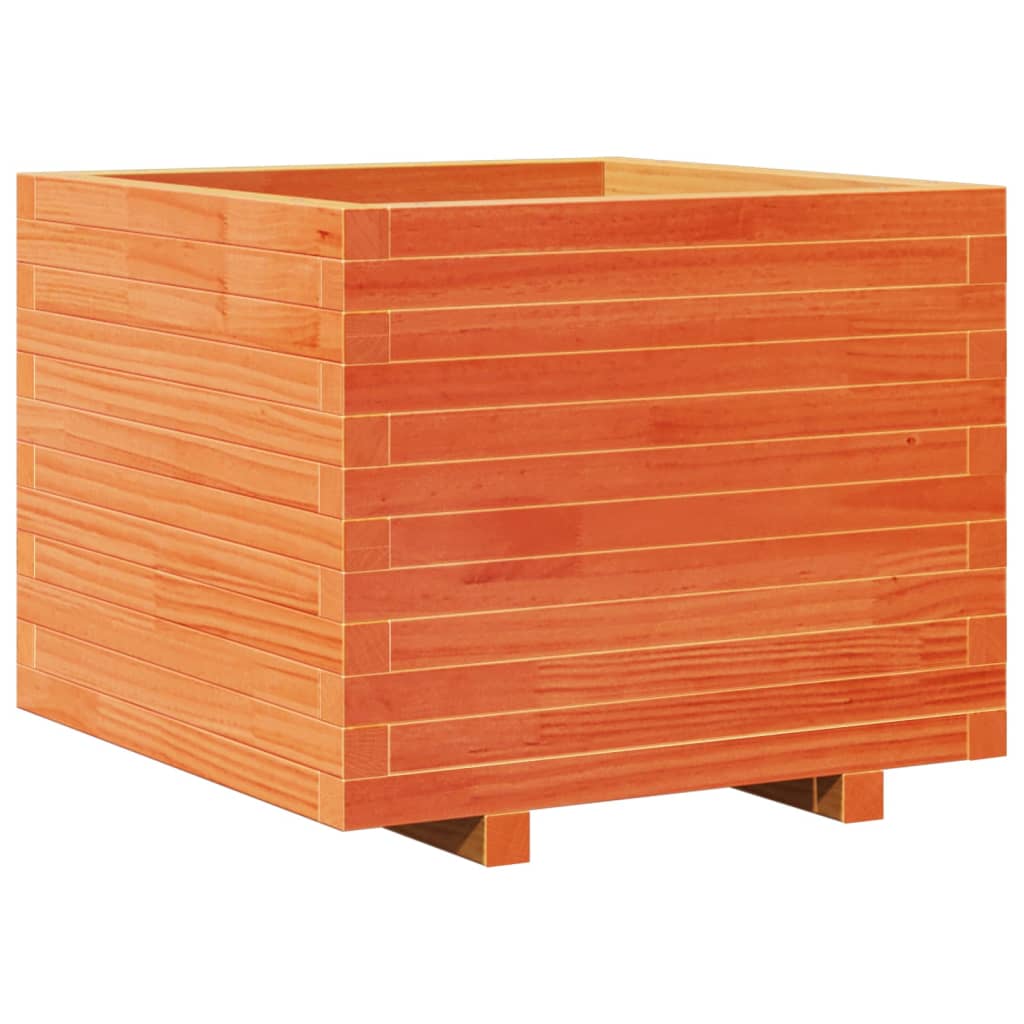 plantekasse 60x60x49,5 cm massivt fyrretræ gyldenbrun