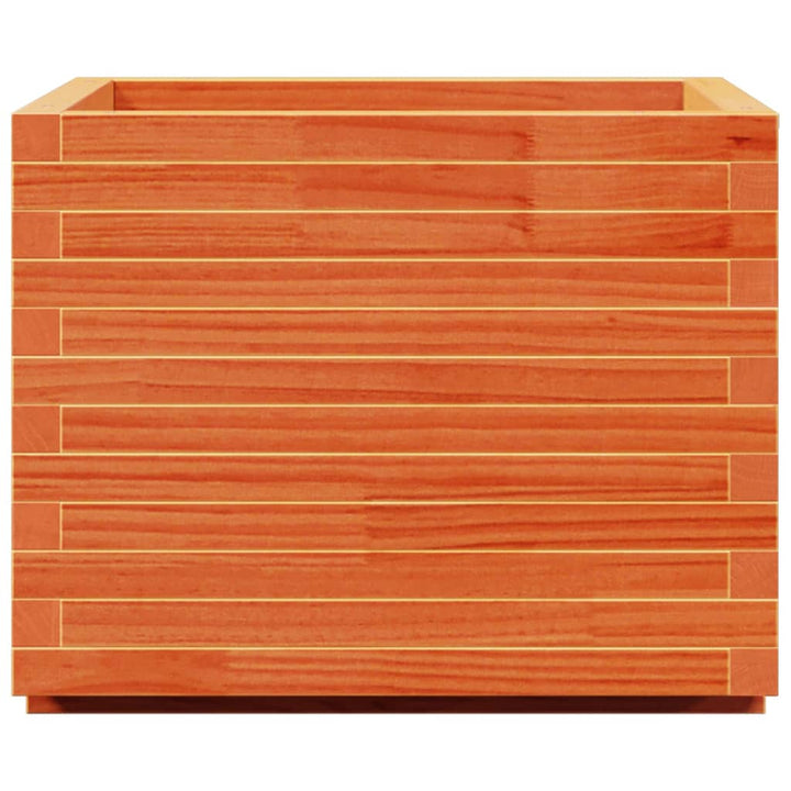plantekasse 60x60x49,5 cm massivt fyrretræ gyldenbrun