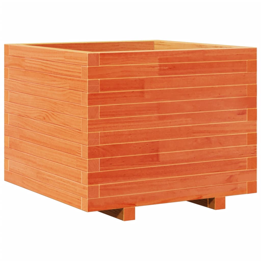 plantekasse 60x60x49,5 cm massivt fyrretræ gyldenbrun