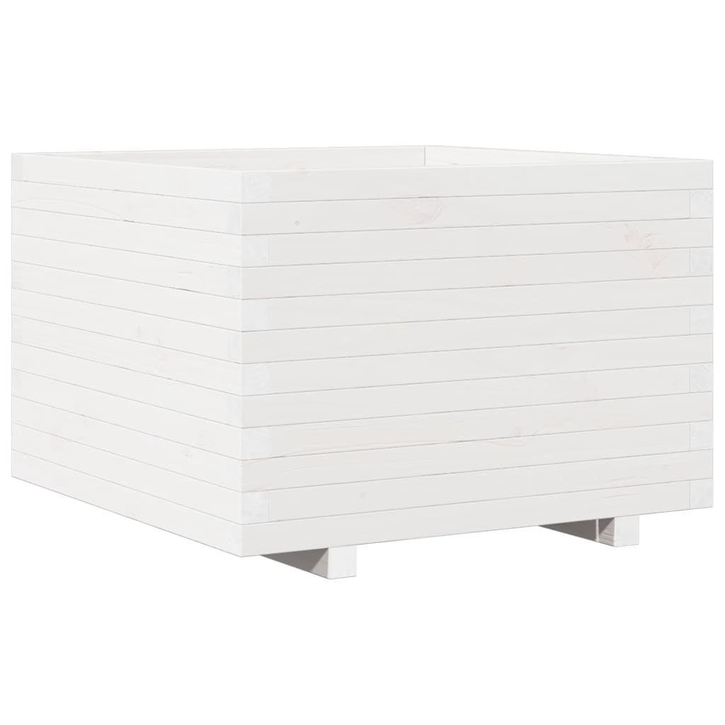 plantekasse 70x70x49,5 cm massivt fyrretræ hvid