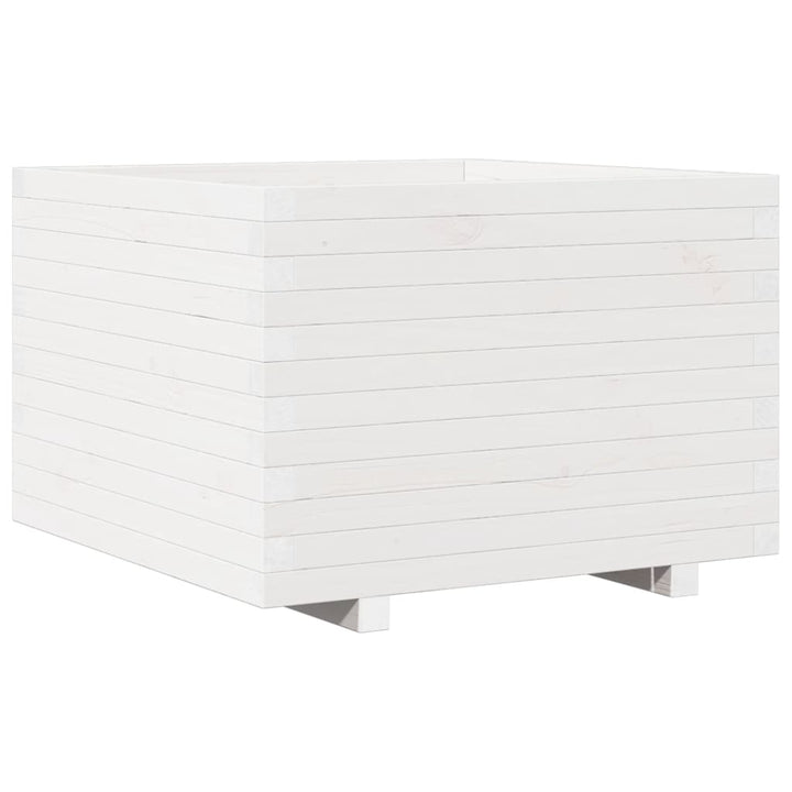plantekasse 70x70x49,5 cm massivt fyrretræ hvid