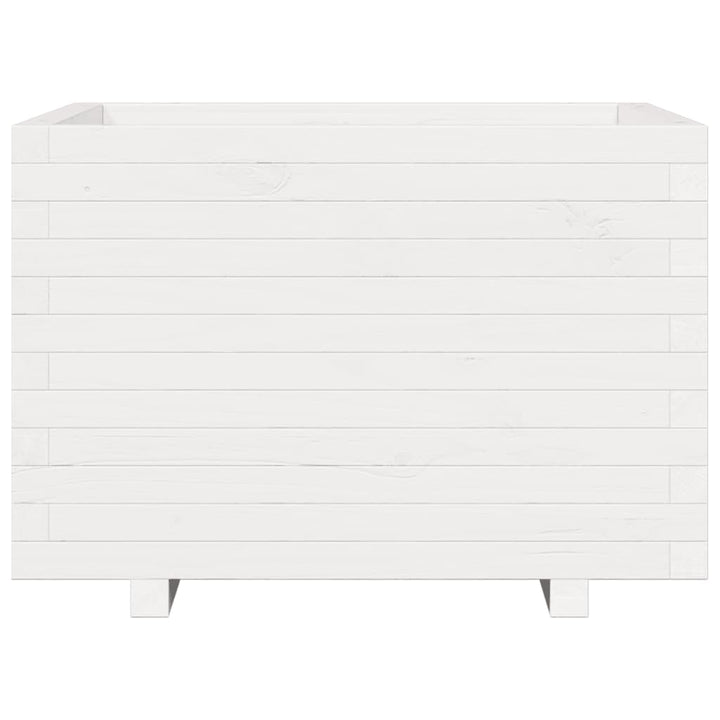 plantekasse 70x70x49,5 cm massivt fyrretræ hvid