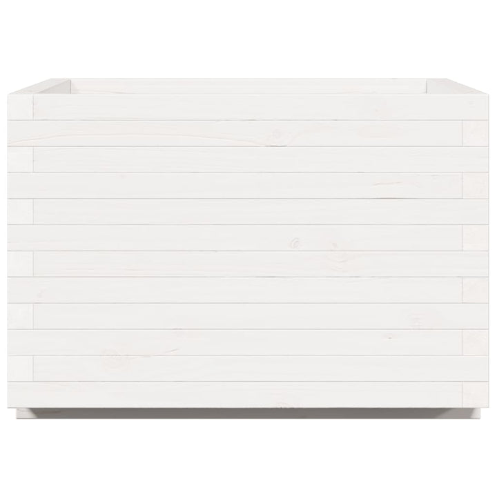 plantekasse 70x70x49,5 cm massivt fyrretræ hvid