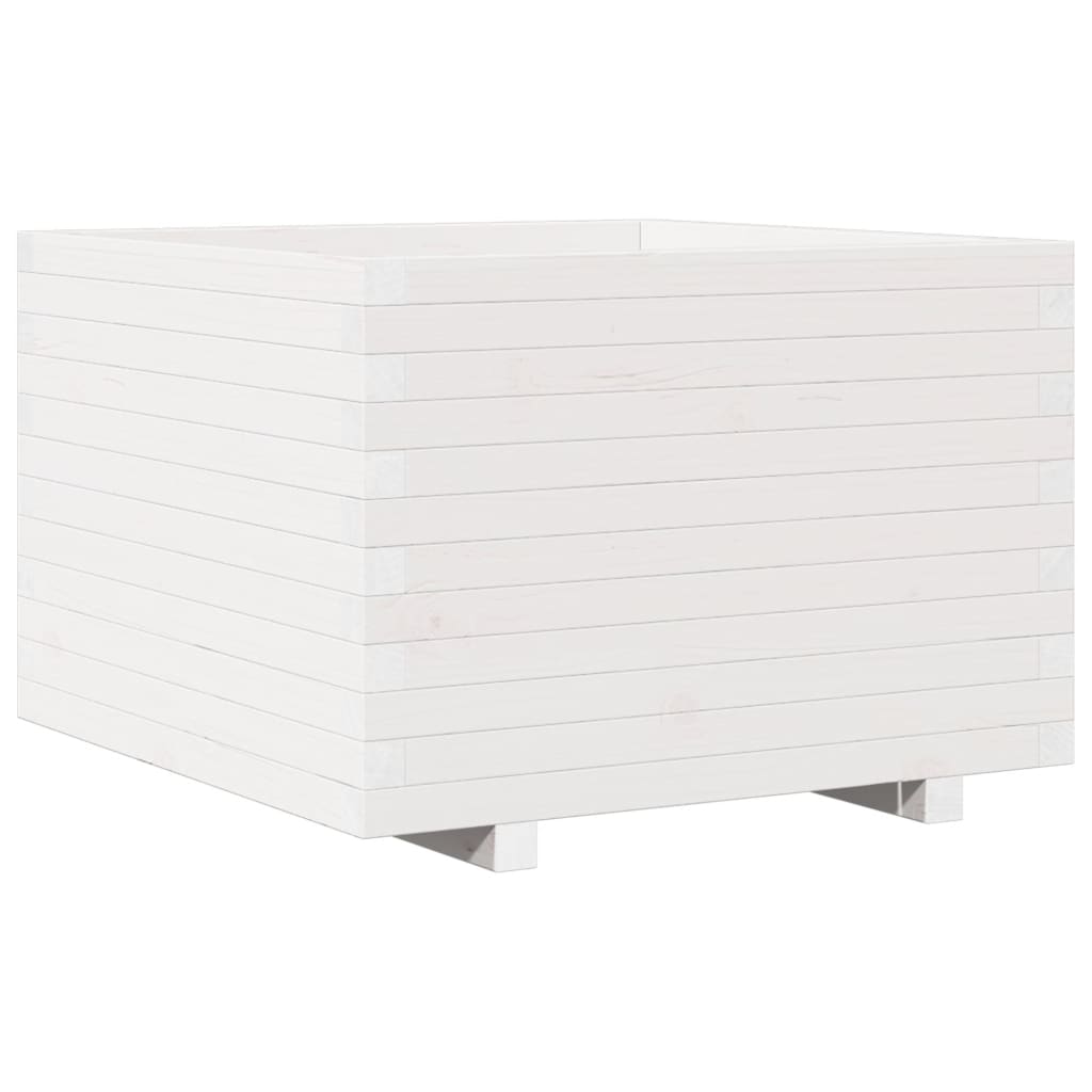plantekasse 70x70x49,5 cm massivt fyrretræ hvid