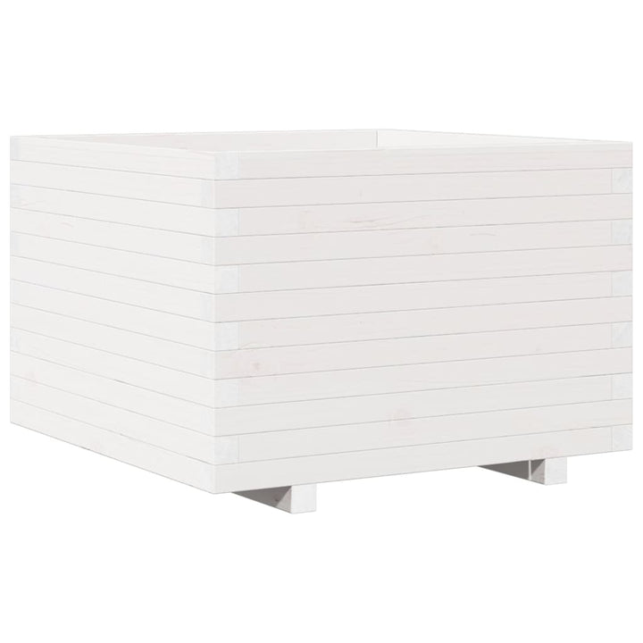 plantekasse 70x70x49,5 cm massivt fyrretræ hvid