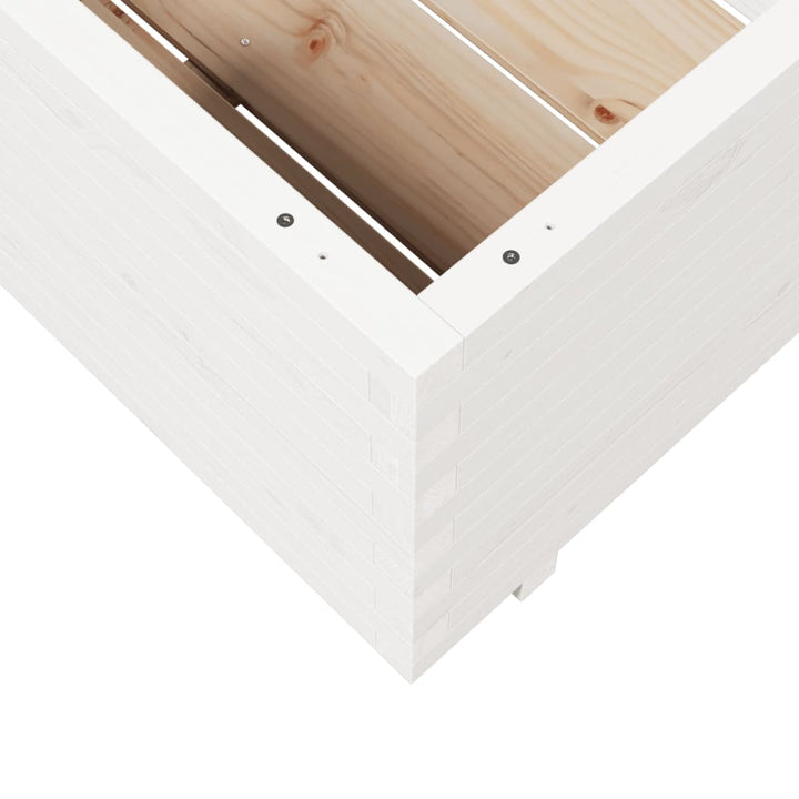 plantekasse 70x70x49,5 cm massivt fyrretræ hvid