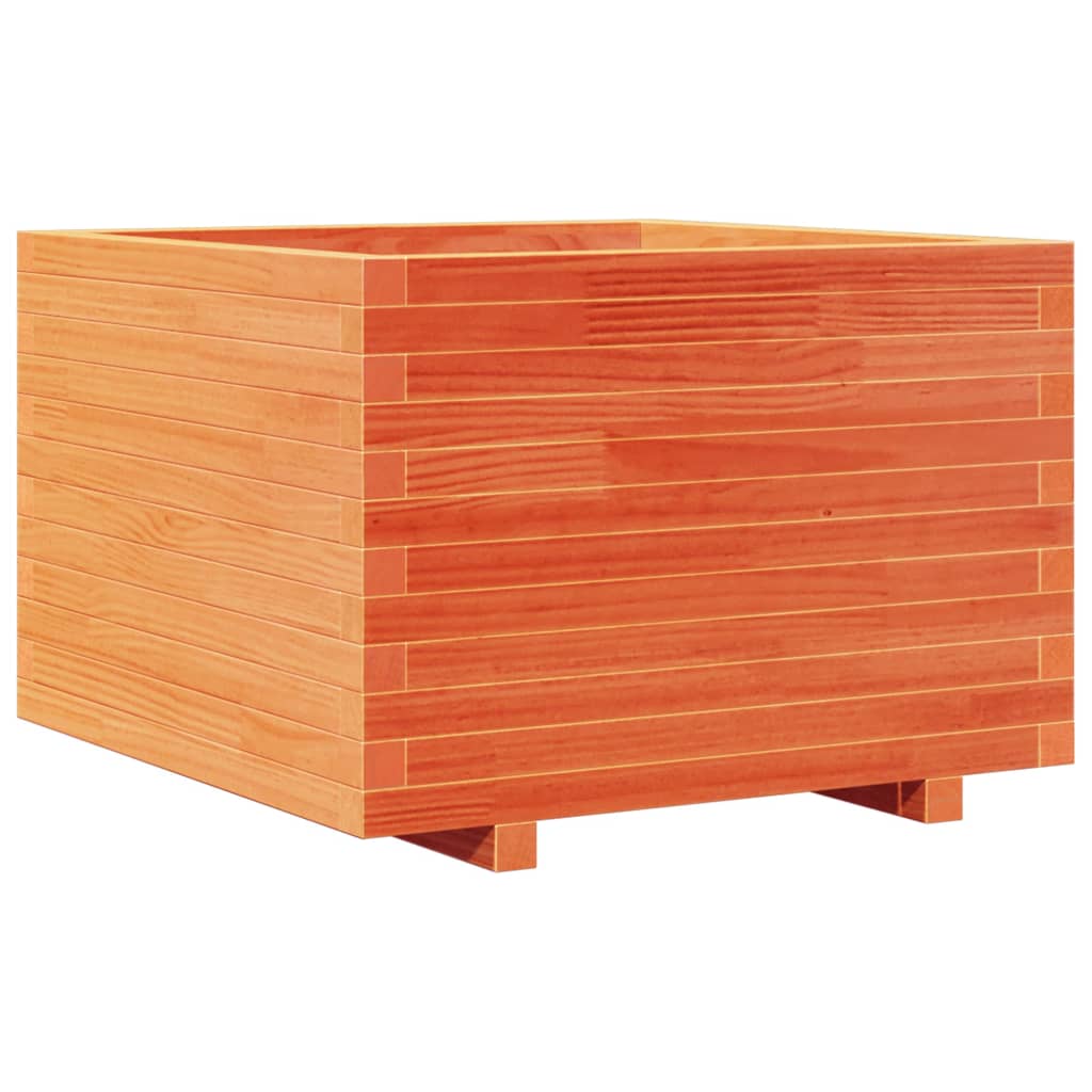 plantekasse 70x70x49,5 cm massivt fyrretræ gyldenbrun