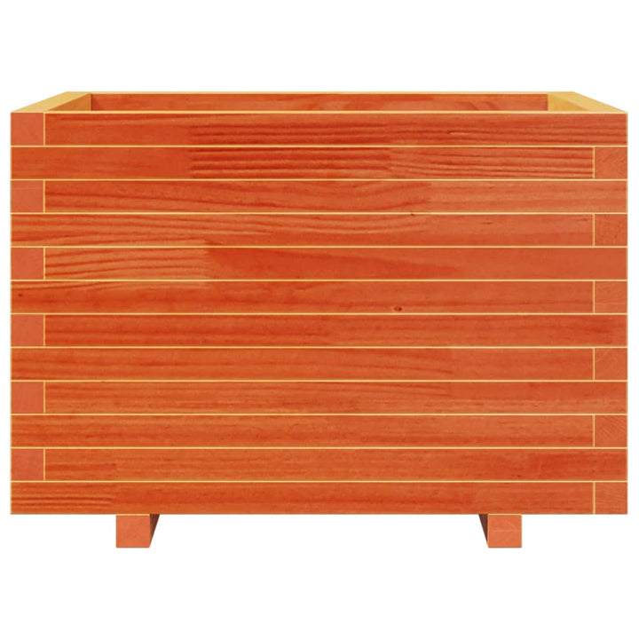 plantekasse 70x70x49,5 cm massivt fyrretræ gyldenbrun