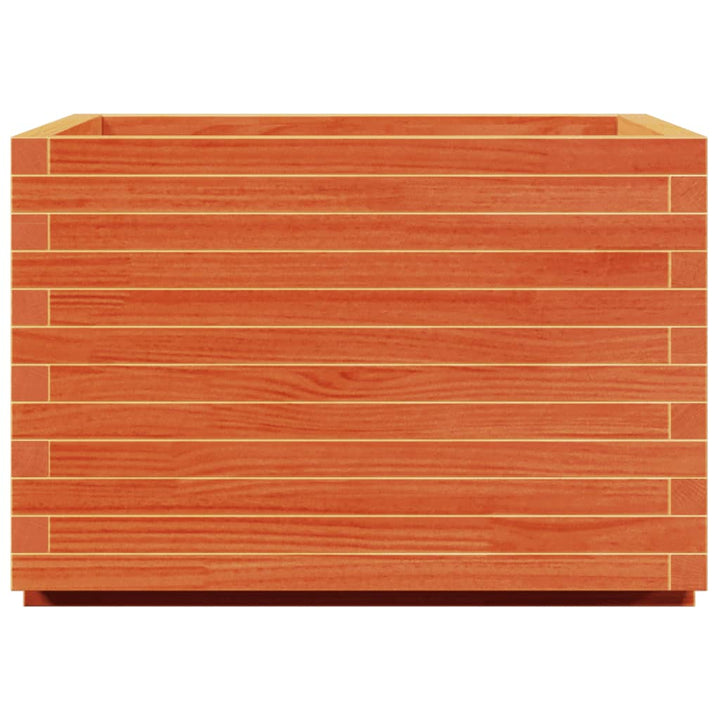plantekasse 70x70x49,5 cm massivt fyrretræ gyldenbrun