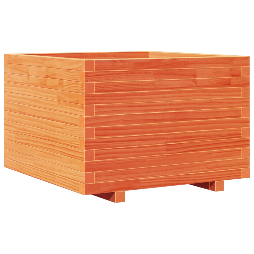 plantekasse 70x70x49,5 cm massivt fyrretræ gyldenbrun