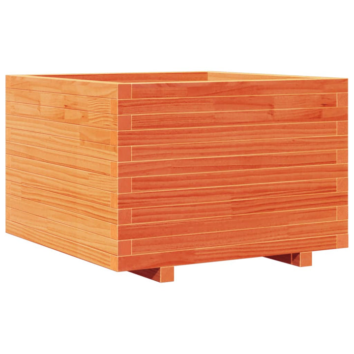 plantekasse 70x70x49,5 cm massivt fyrretræ gyldenbrun
