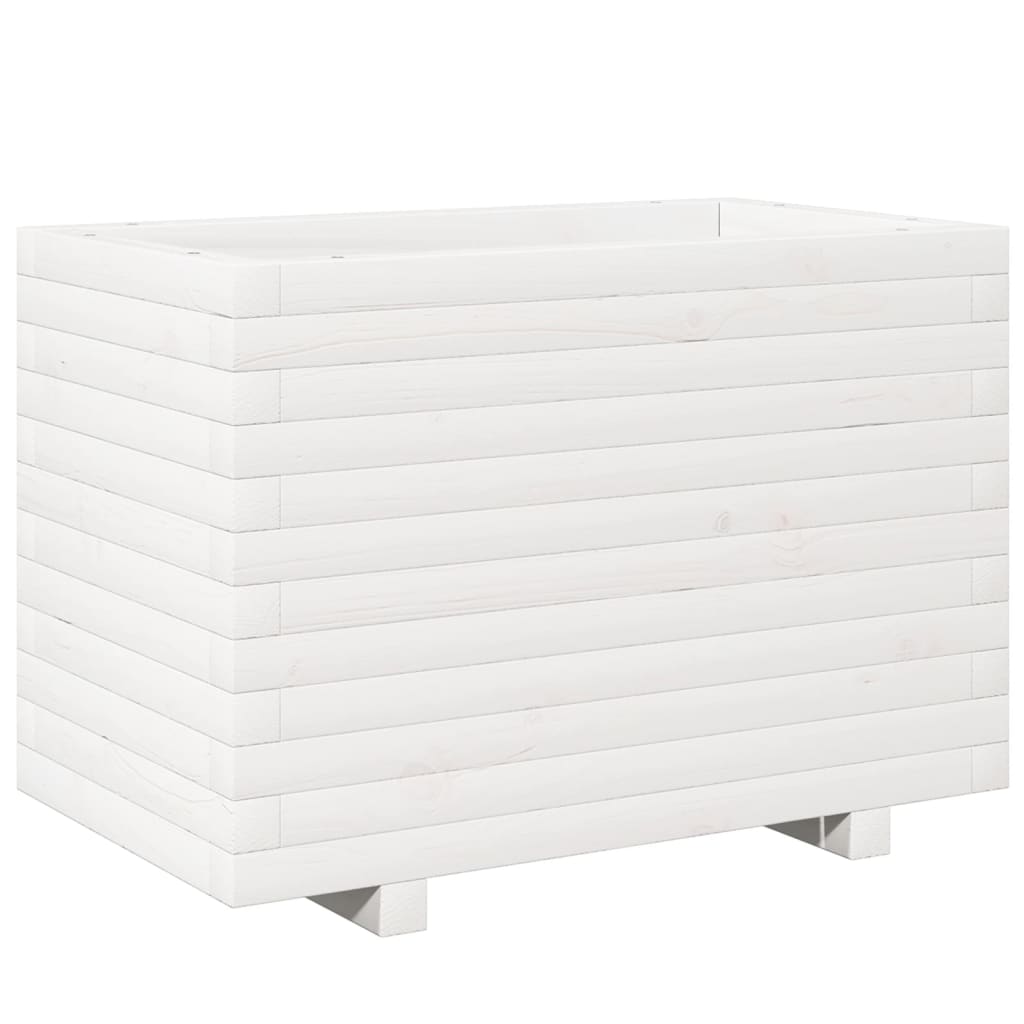 plantekasse 70x40x49,5 cm massivt fyrretræ hvid