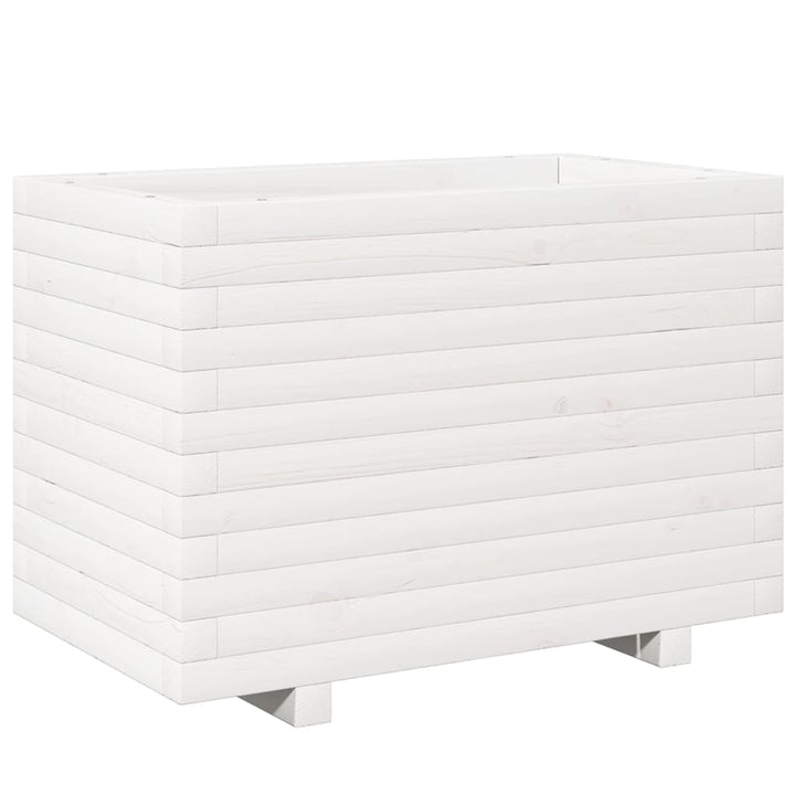 plantekasse 70x40x49,5 cm massivt fyrretræ hvid
