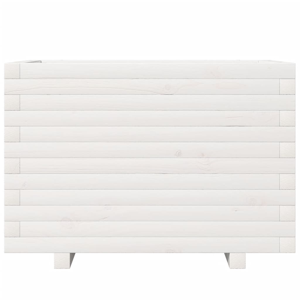 plantekasse 70x40x49,5 cm massivt fyrretræ hvid