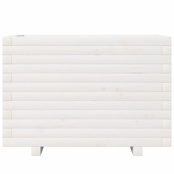 plantekasse 70x40x49,5 cm massivt fyrretræ hvid