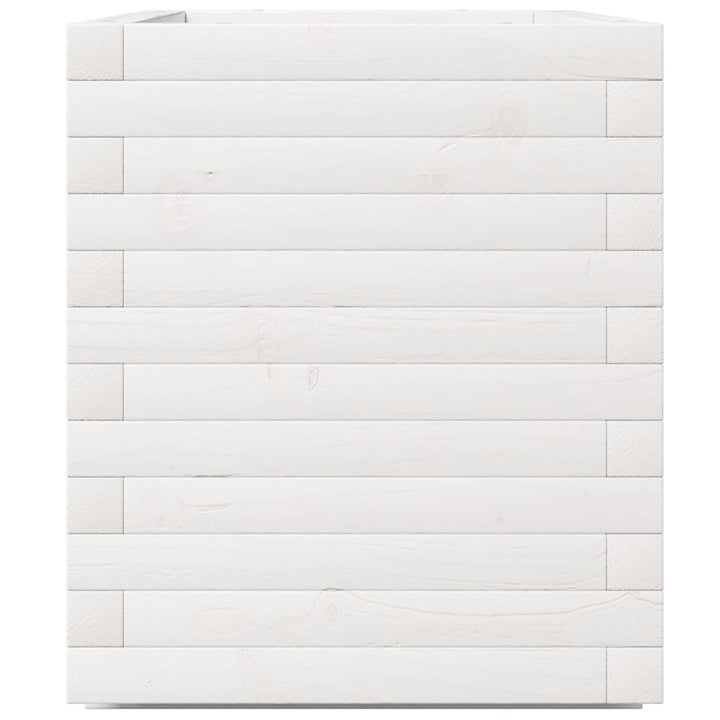 plantekasse 70x40x49,5 cm massivt fyrretræ hvid