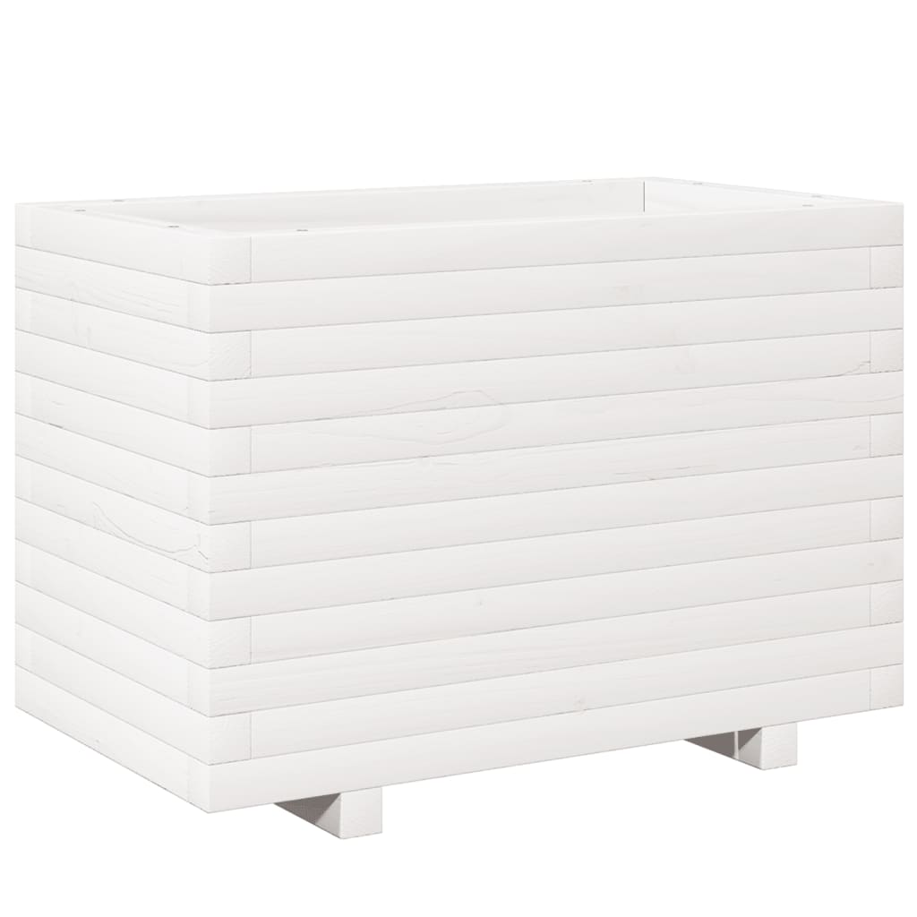 plantekasse 70x40x49,5 cm massivt fyrretræ hvid