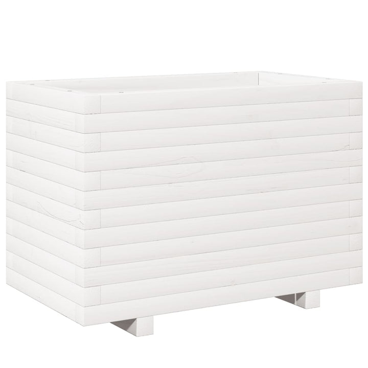 plantekasse 70x40x49,5 cm massivt fyrretræ hvid