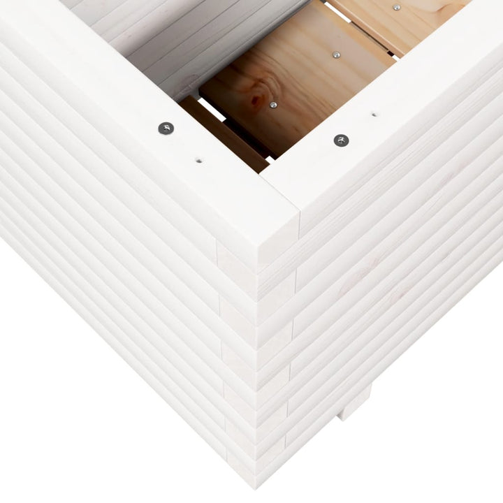 plantekasse 70x40x49,5 cm massivt fyrretræ hvid