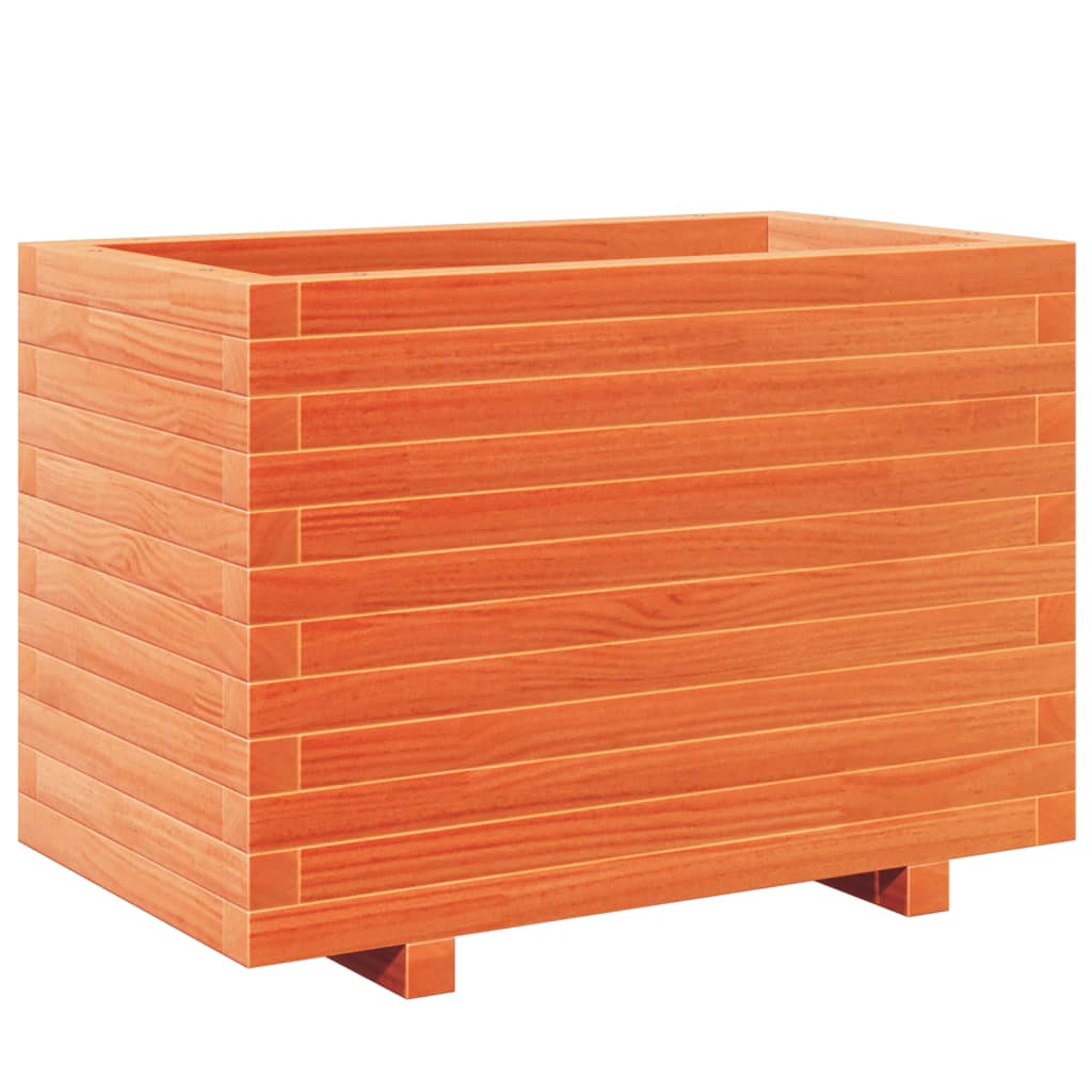 plantekasse 70x40x49,5 cm massivt fyrretræ gyldenbrun