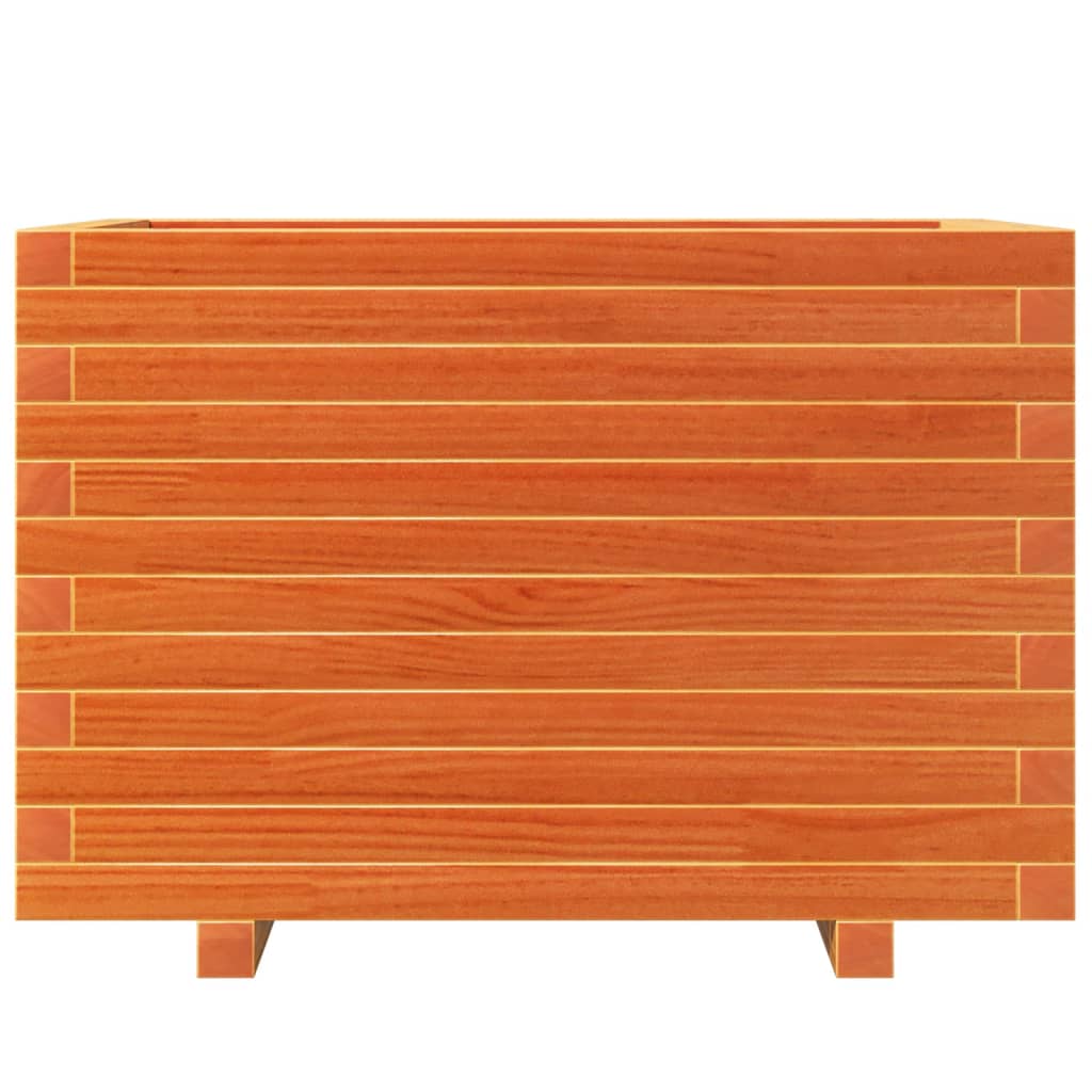 plantekasse 70x40x49,5 cm massivt fyrretræ gyldenbrun