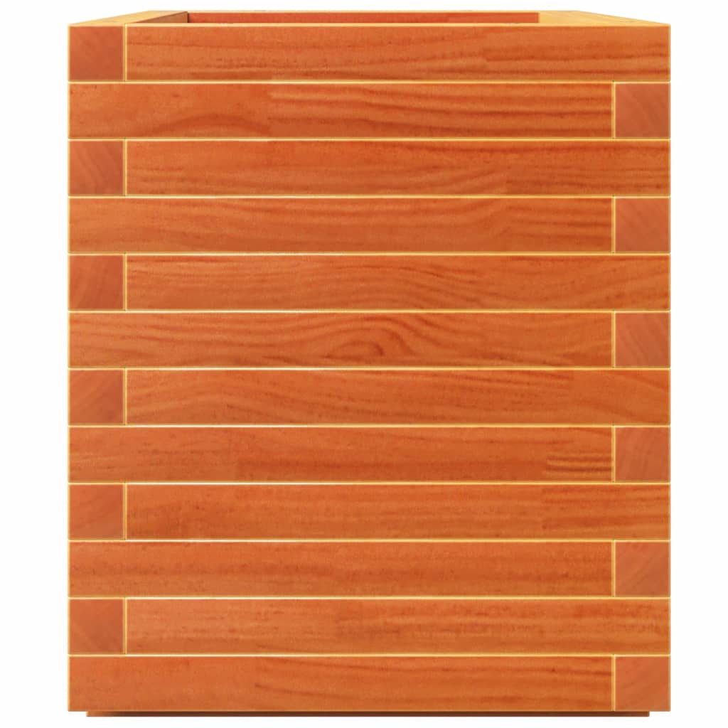 plantekasse 70x40x49,5 cm massivt fyrretræ gyldenbrun