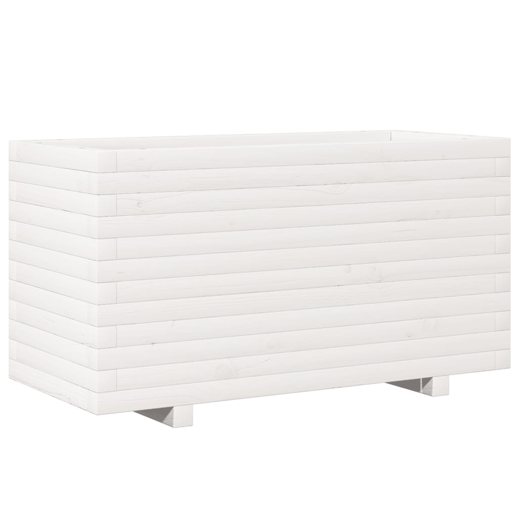 plantekasse 90x40x49,5 cm massivt fyrretræ hvid