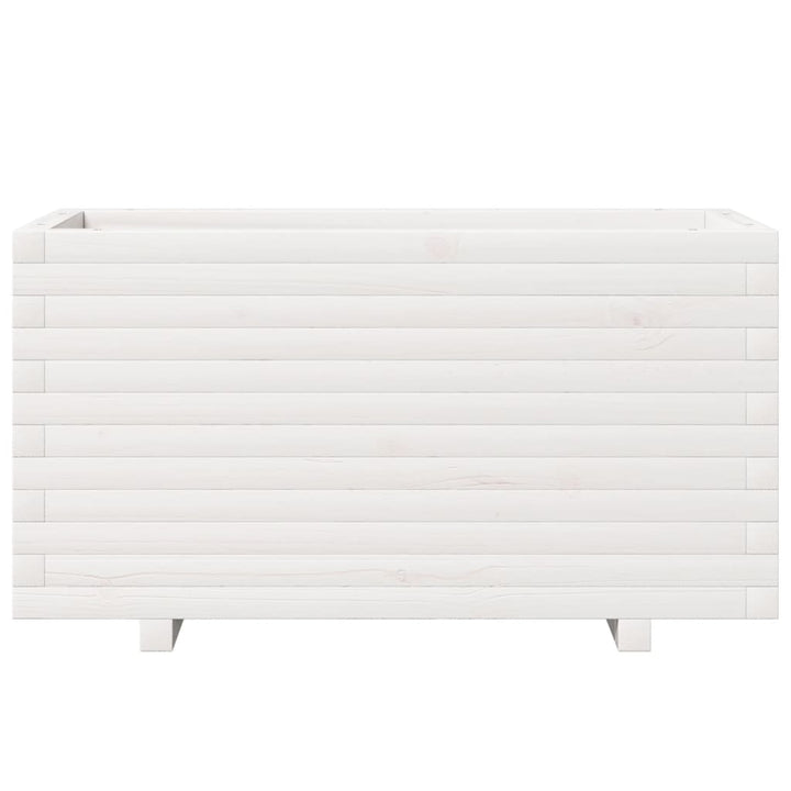 plantekasse 90x40x49,5 cm massivt fyrretræ hvid