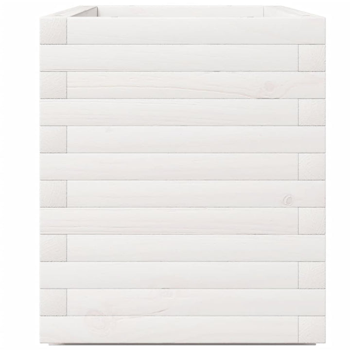 plantekasse 90x40x49,5 cm massivt fyrretræ hvid