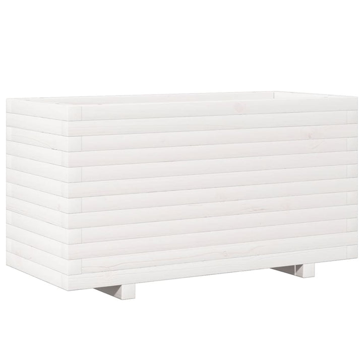 plantekasse 90x40x49,5 cm massivt fyrretræ hvid