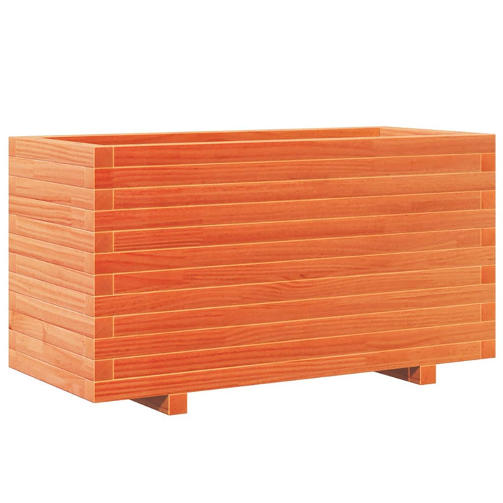 plantekasse 90x40x49,5 cm massivt fyrretræ gyldenbrun