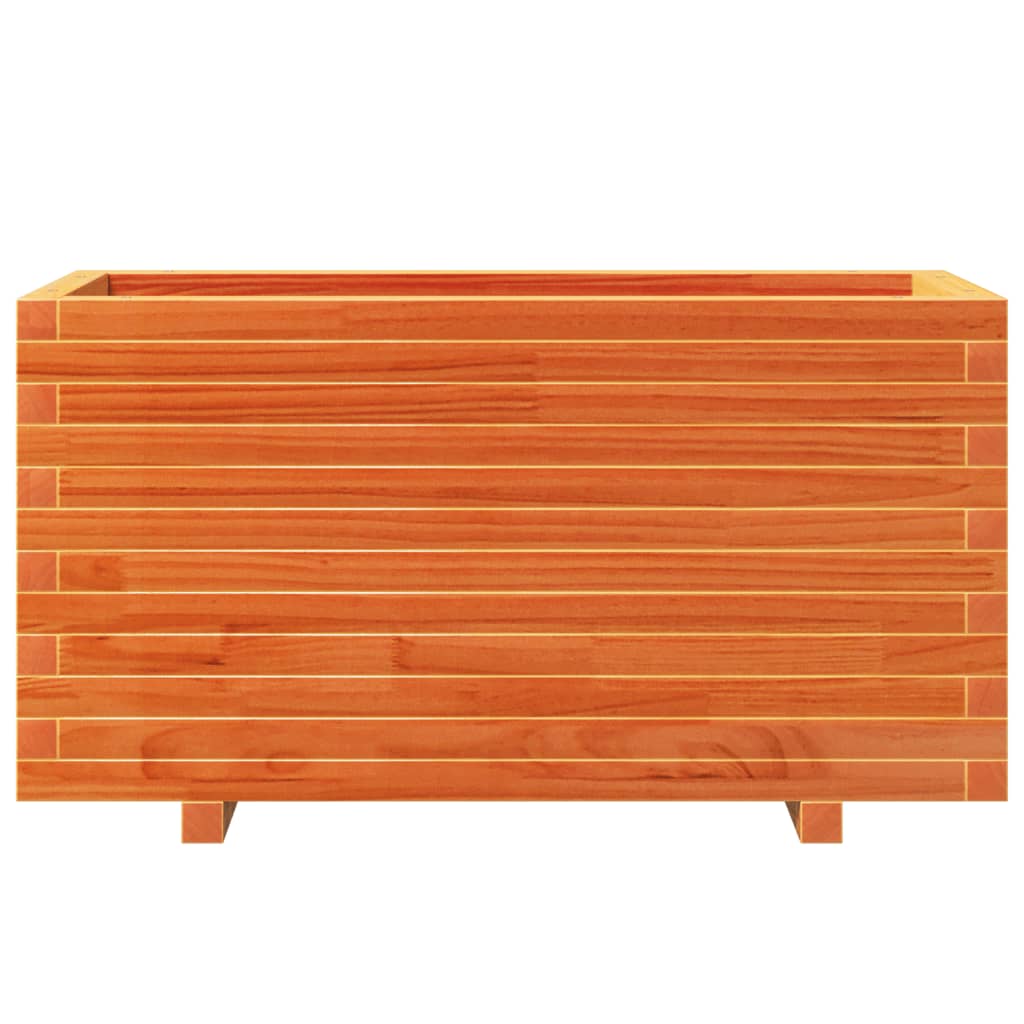 plantekasse 90x40x49,5 cm massivt fyrretræ gyldenbrun