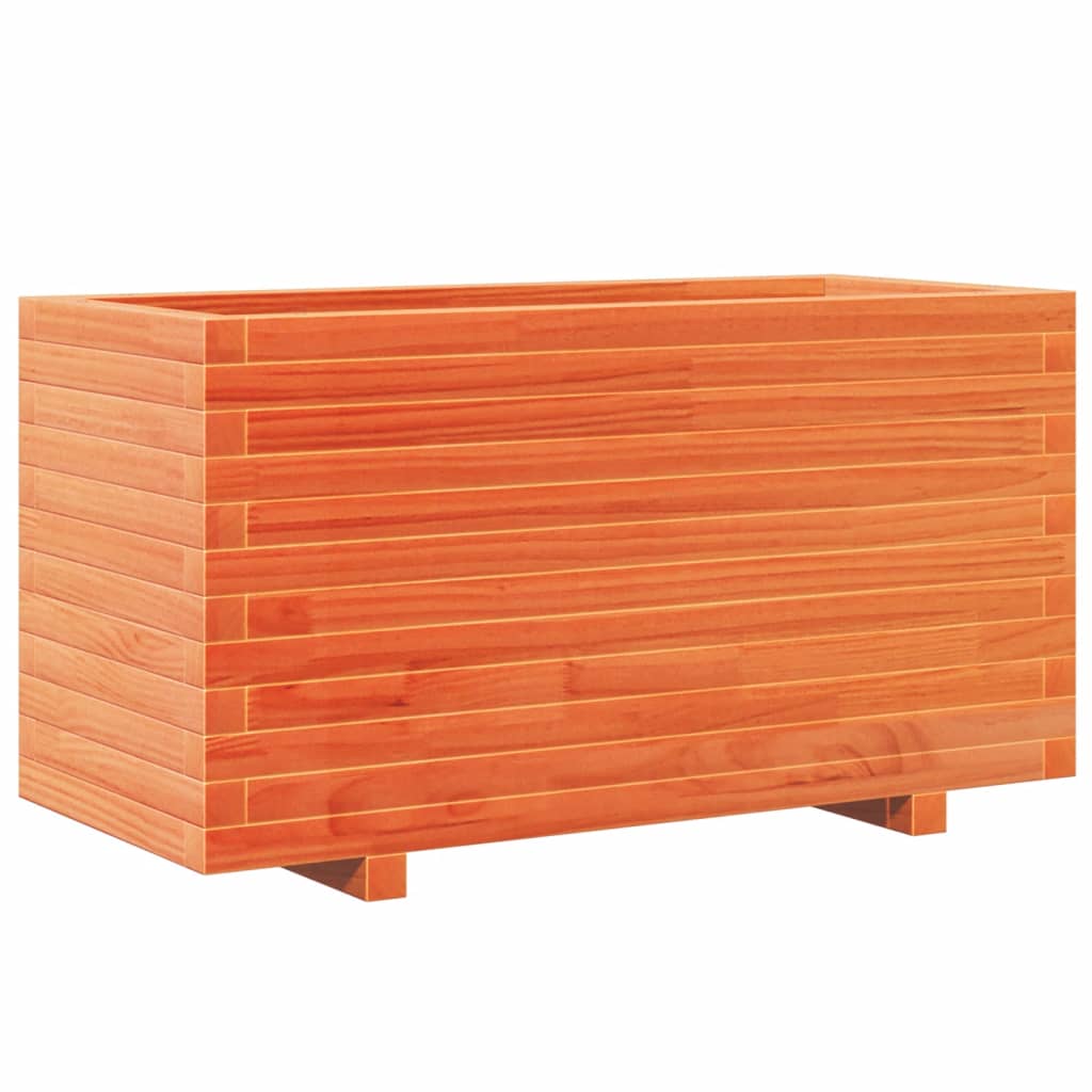 plantekasse 90x40x49,5 cm massivt fyrretræ gyldenbrun