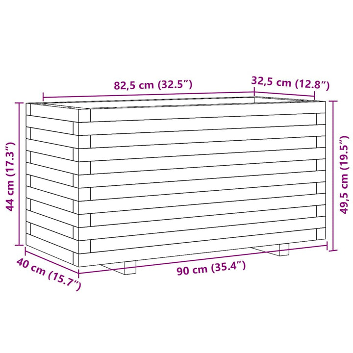plantekasse 90x40x49,5 cm imprægneret fyrretræ