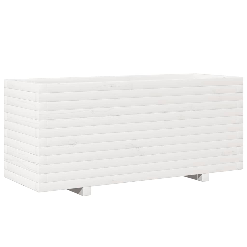 plantekasse 110x40x49,5 cm massivt fyrretræ hvid