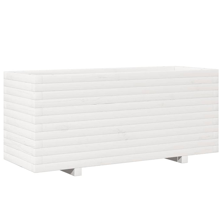 plantekasse 110x40x49,5 cm massivt fyrretræ hvid