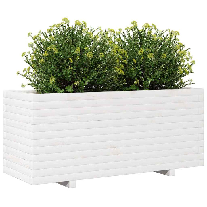 plantekasse 110x40x49,5 cm massivt fyrretræ hvid