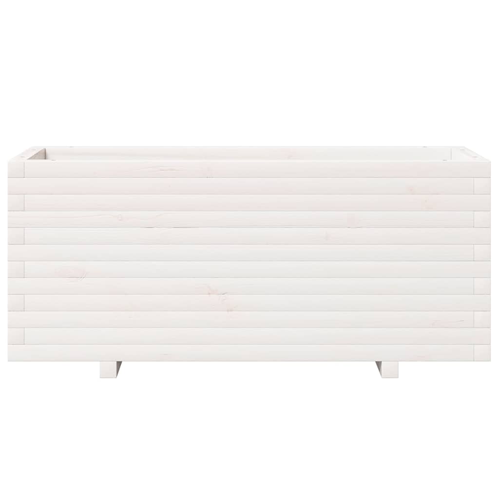 plantekasse 110x40x49,5 cm massivt fyrretræ hvid