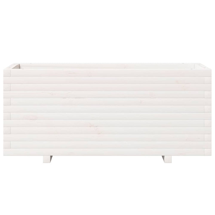 plantekasse 110x40x49,5 cm massivt fyrretræ hvid