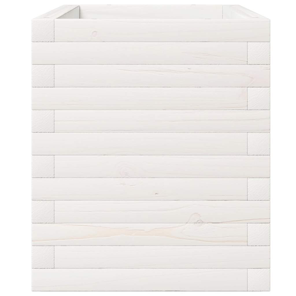 plantekasse 110x40x49,5 cm massivt fyrretræ hvid