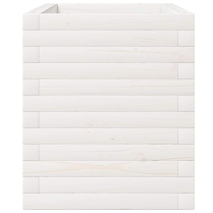 plantekasse 110x40x49,5 cm massivt fyrretræ hvid