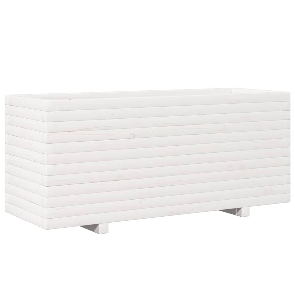 plantekasse 110x40x49,5 cm massivt fyrretræ hvid