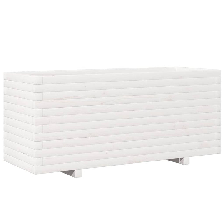 plantekasse 110x40x49,5 cm massivt fyrretræ hvid