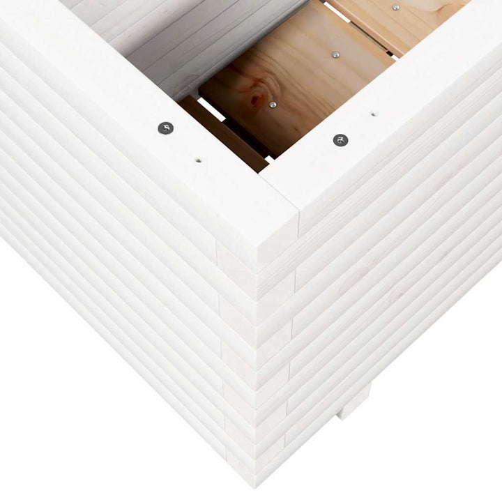 plantekasse 110x40x49,5 cm massivt fyrretræ hvid